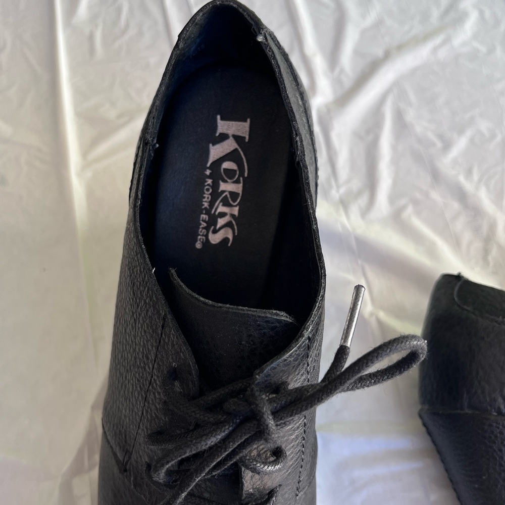 New without tag. Black Wedge Lace-Up Platform Shoes - Picture 5 of 8